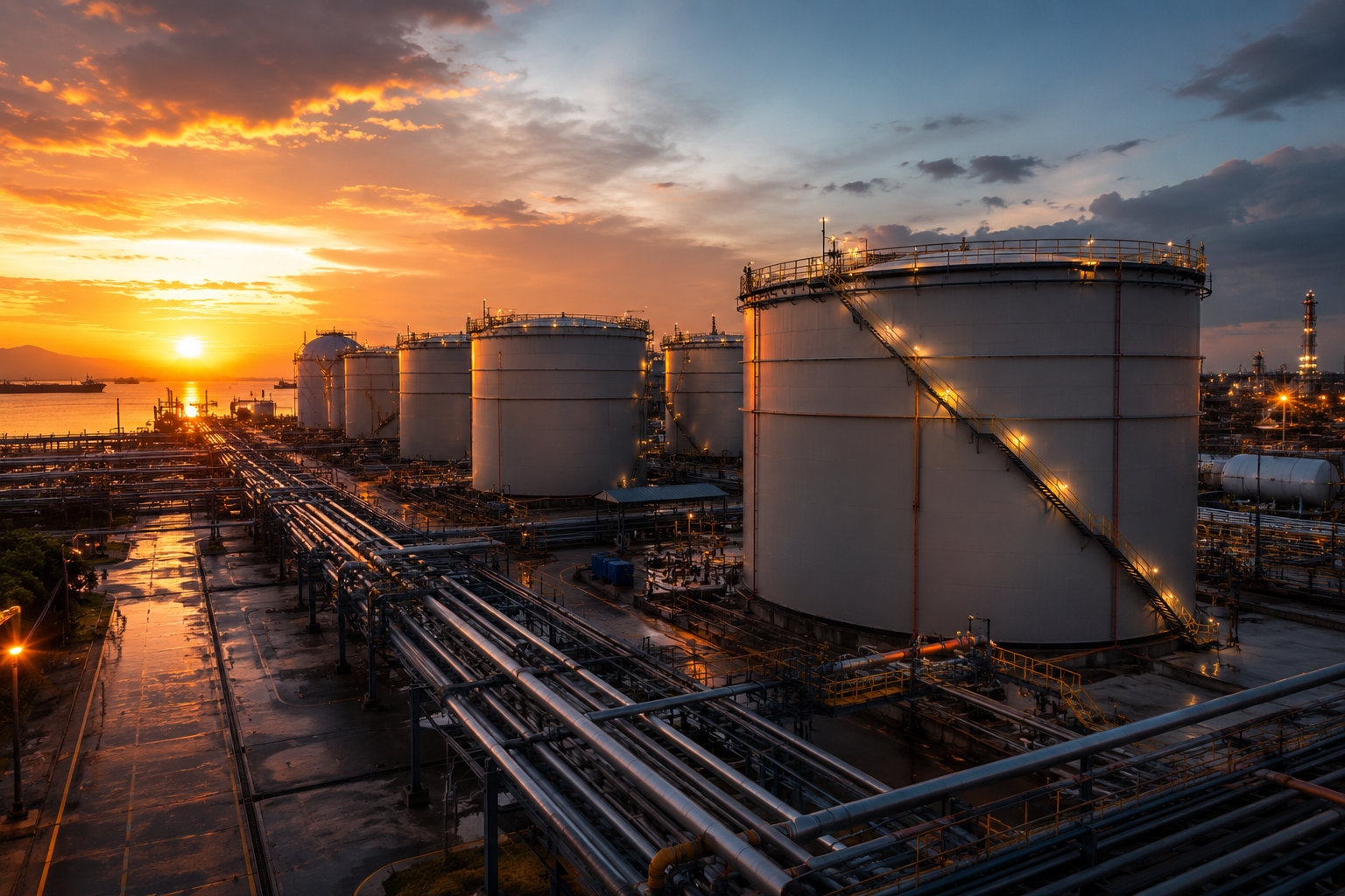 Industrial fuel storage tanks and infrastructure
